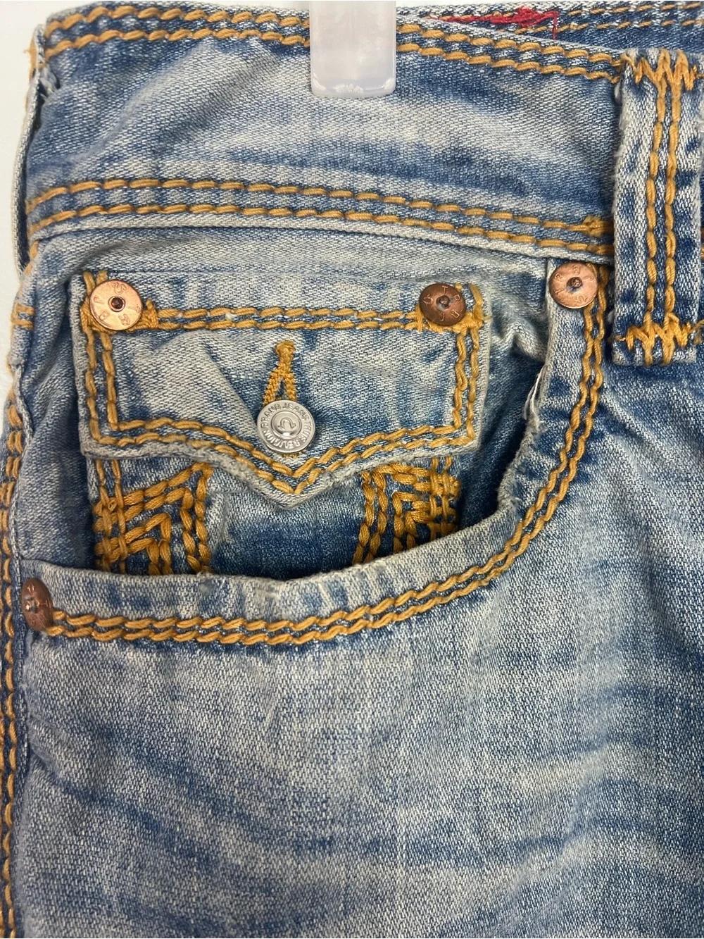 True Religion Denim with Red and Navy Logo